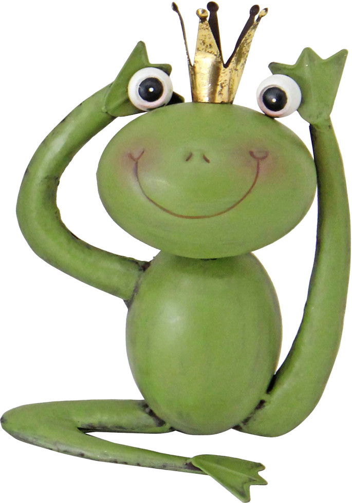 TrendLine Dekofigur Frosch Metall 27 x 21 cm grün