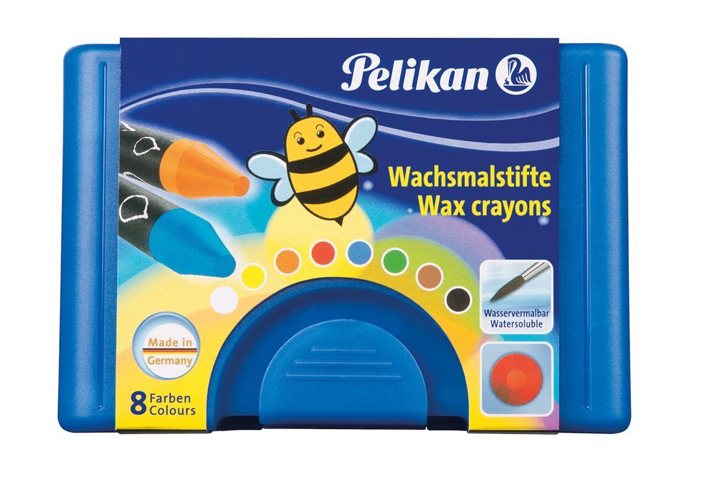 Pelikan Wachsmaler rund wasservermalbar im Kunststoffetui blau 666/8 WL