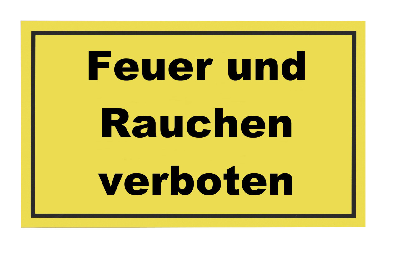 Conmetall Hinweisschild Feuer und Rauchen verboten 30 x 20 cm
