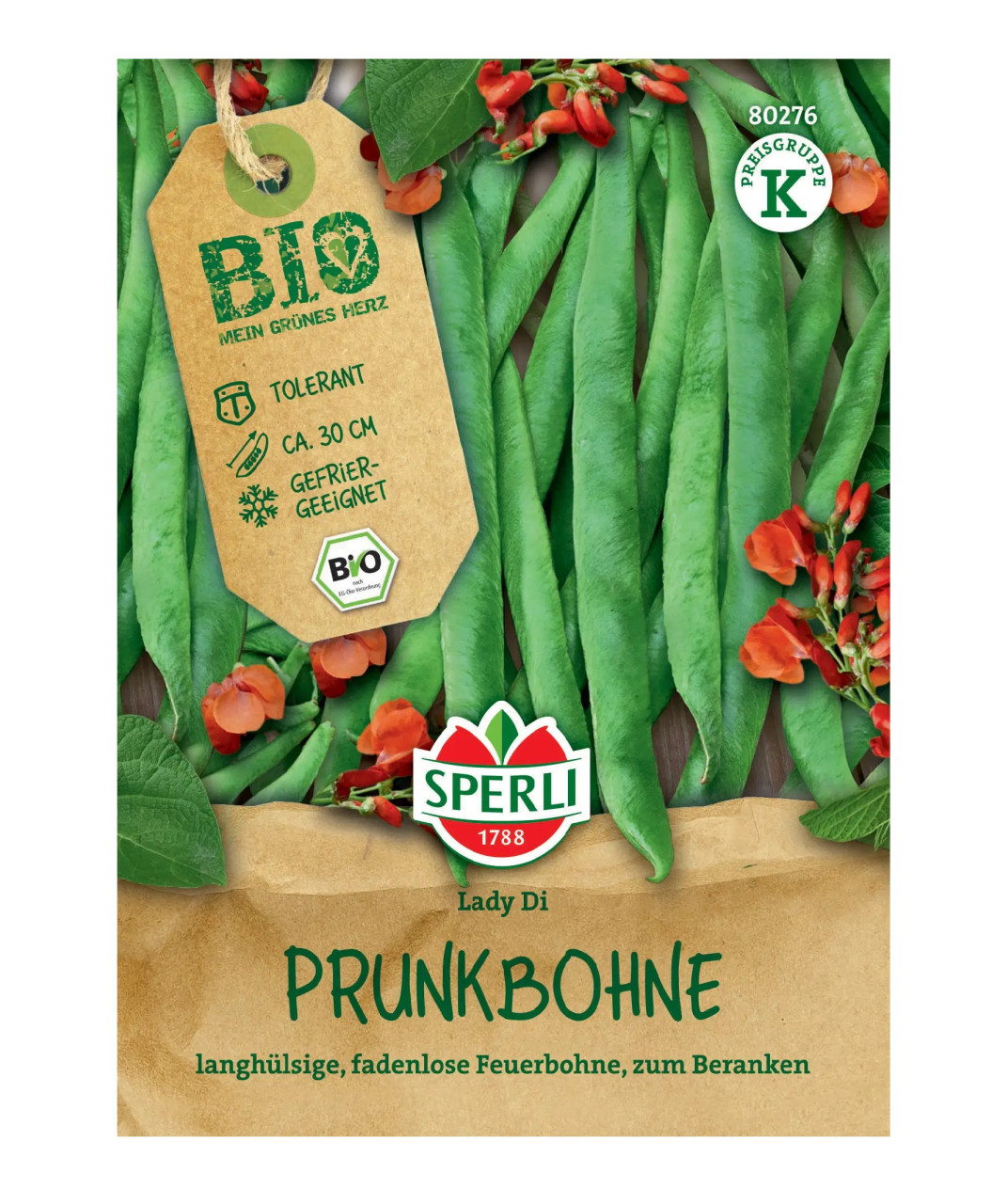 Sperli Saatgut BIO Prunkbohnen für ca. 5-6 Stangen