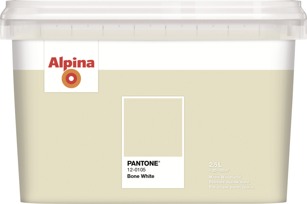 Alpina Wandfarbe Pantone matt bone white 2,5 L