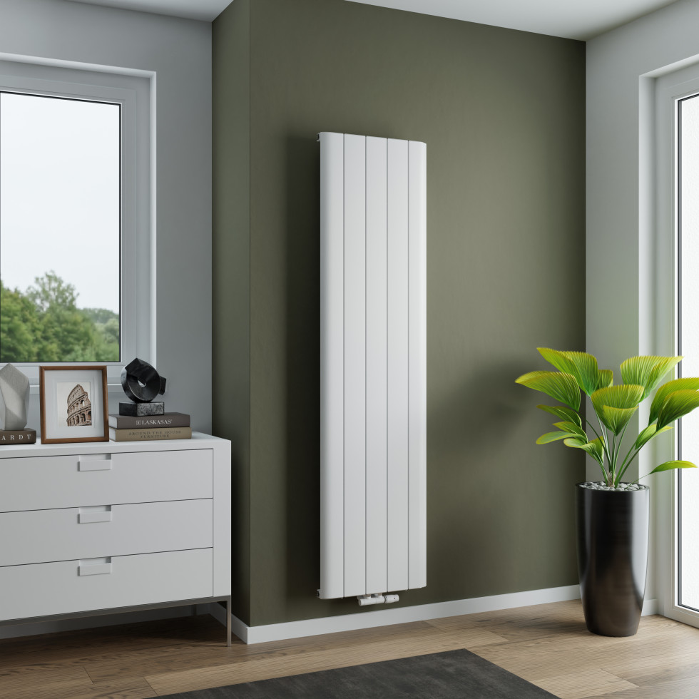 Ximax Design-Heizkörper Trigo 180 x 47 cm 960 Watt weiß Struktur