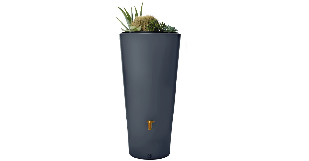4rain Regenspeicher Vaso Decor 2in1, 220 l, Graphite grey