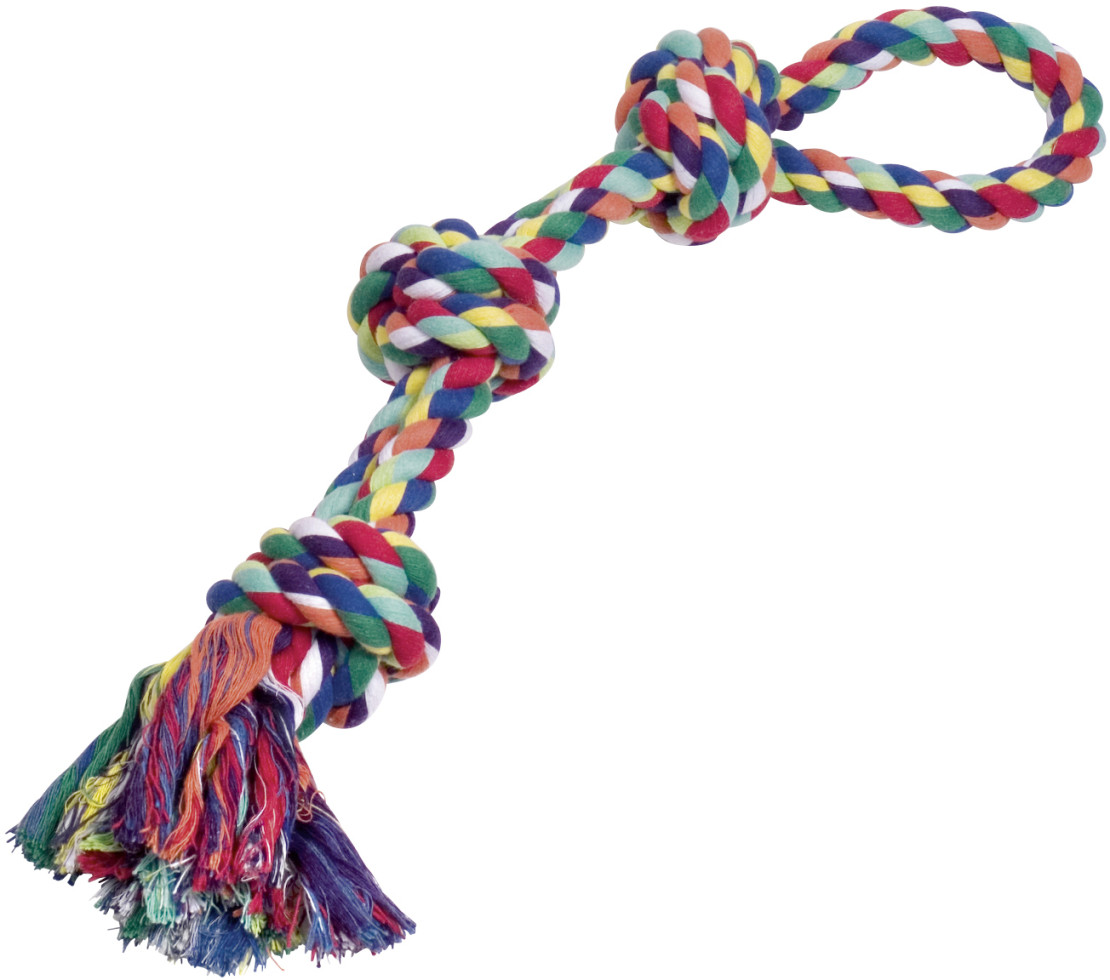 Nobby Rope Toy Spielseile bunt 3 Knoten doppelt 580 g