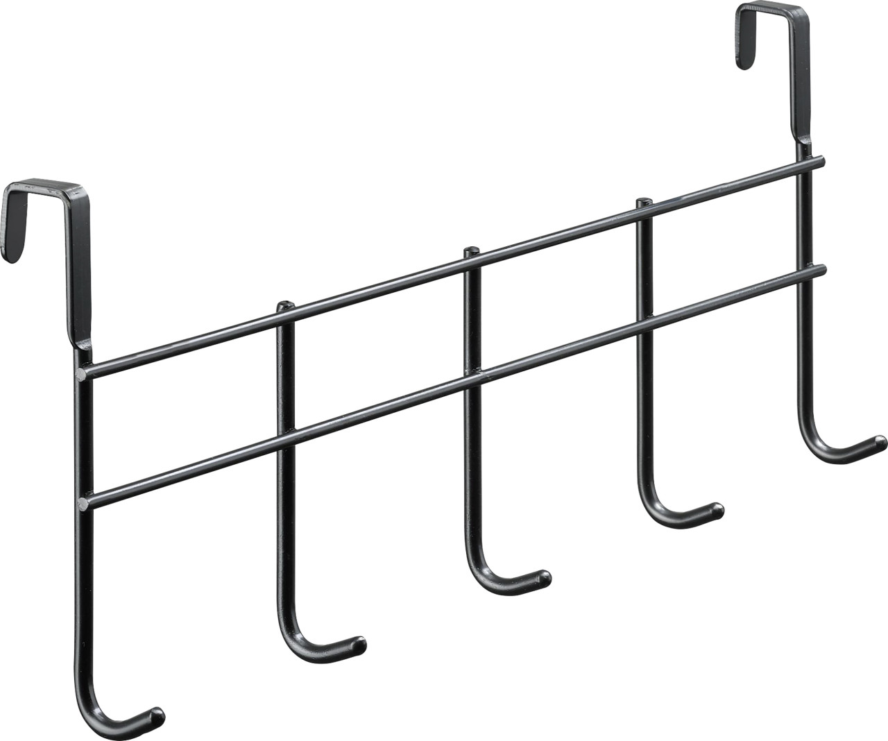 Hettich Türhängegarderobe Stahl 375 x 165 mm mit 5 Haken schwarz
