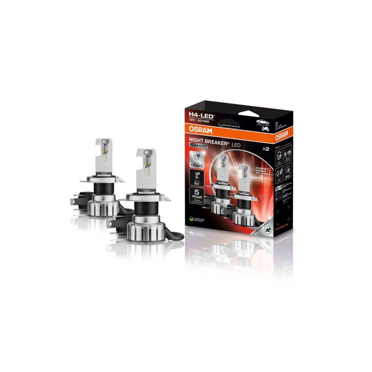 Osram Scheinwerferlampe H4 Night Breaker LED SMART 2 Stück