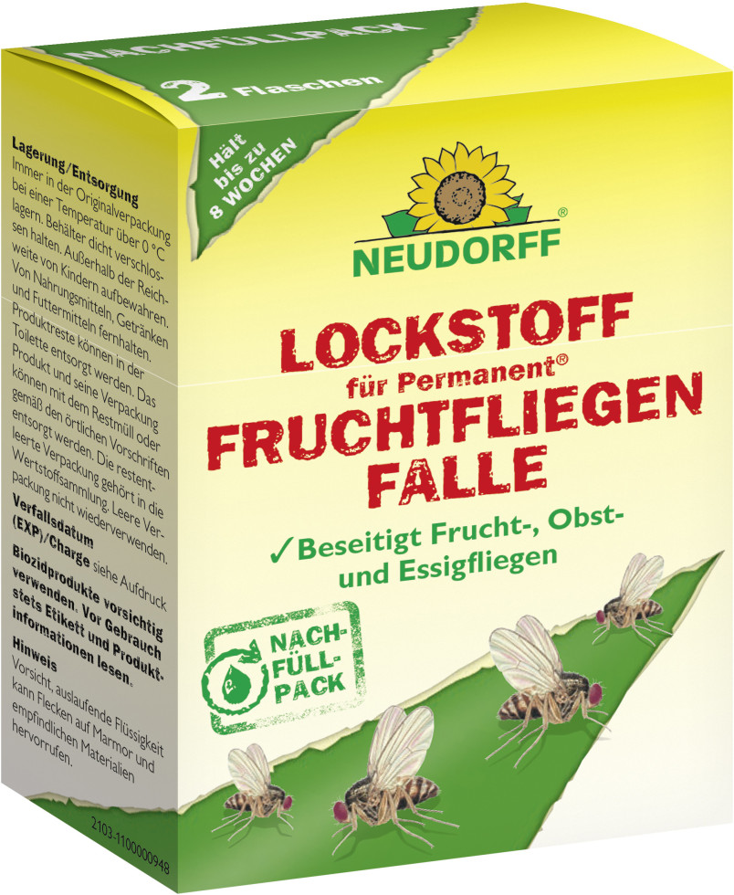 Neudorff Permanent Lockstoff für Obstfliegenfalle Fruchtfliegenfalle 2 x 30 ml