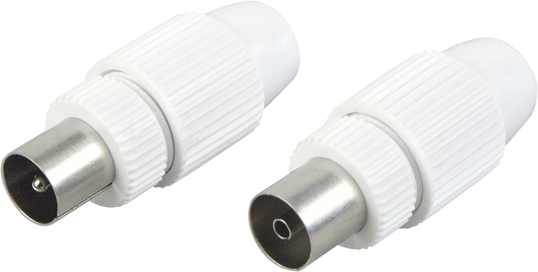 Schwaiger Koaxial Stecker Set KST1121 532 weiß, 1x Koax Stecker + 1x Koax Buchse