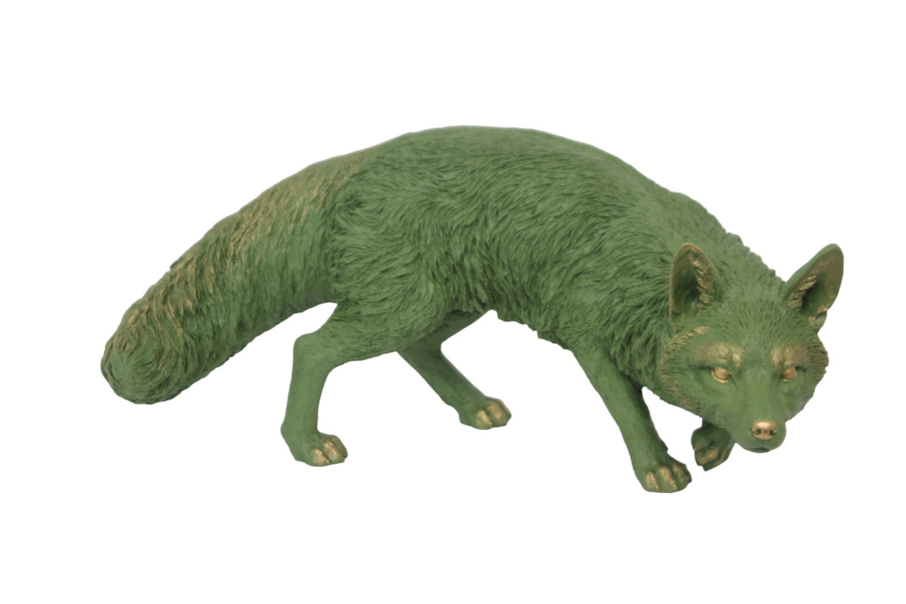 Figur Fuchs stehend, Polyresin 31 x 21 x 60 cm grün