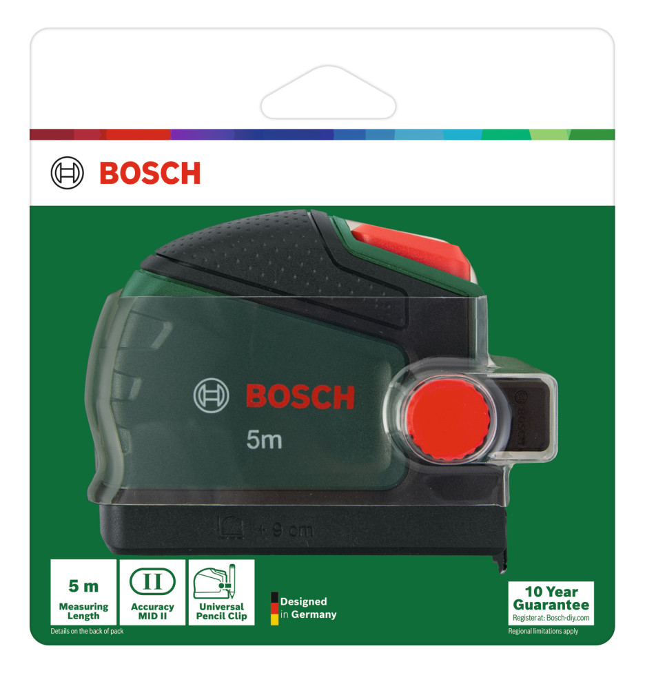 Bosch Maßband 5 m mit Befestigungsclip