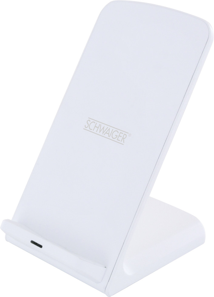 Schwaiger induktive QI Ladestation weiß 7,5 / 10 W, USB Type C, Status LED
