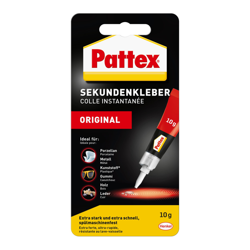 Pattex Sekundenkleber Flüssig 10 g Tube, trocknet transparent