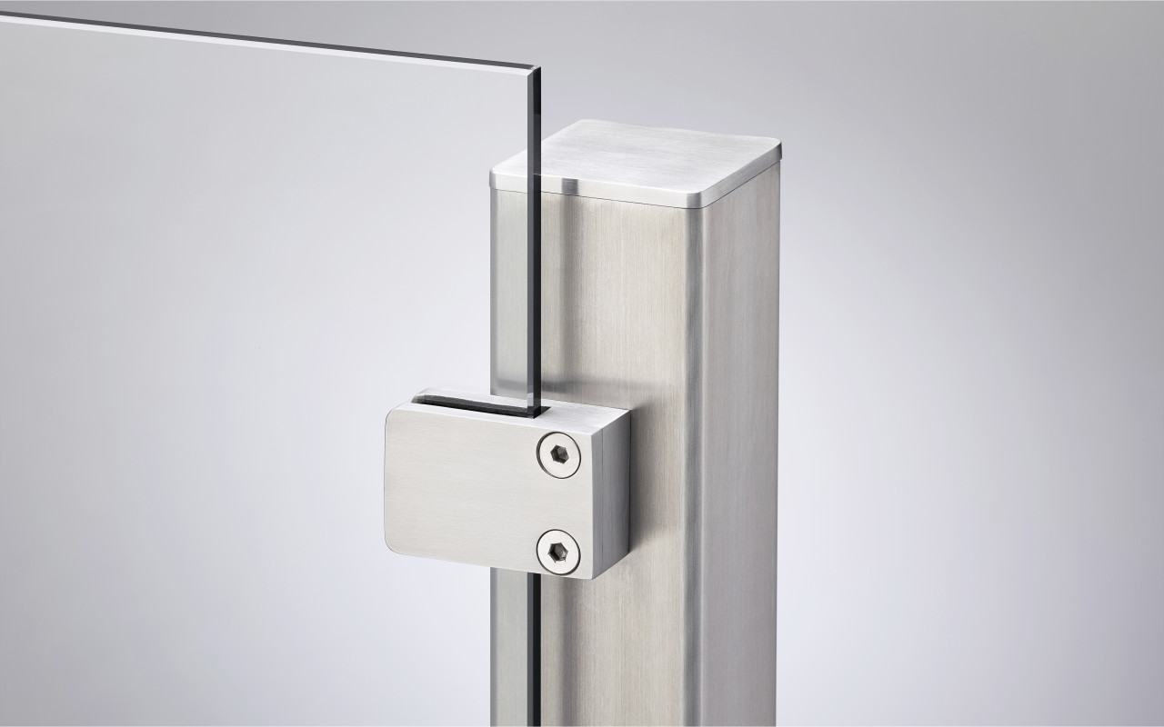 Ambiente Endpfosten-Set zum ANSCHRAUBEN 127 cm, 60 x 60 mm, Edelstahl V2A