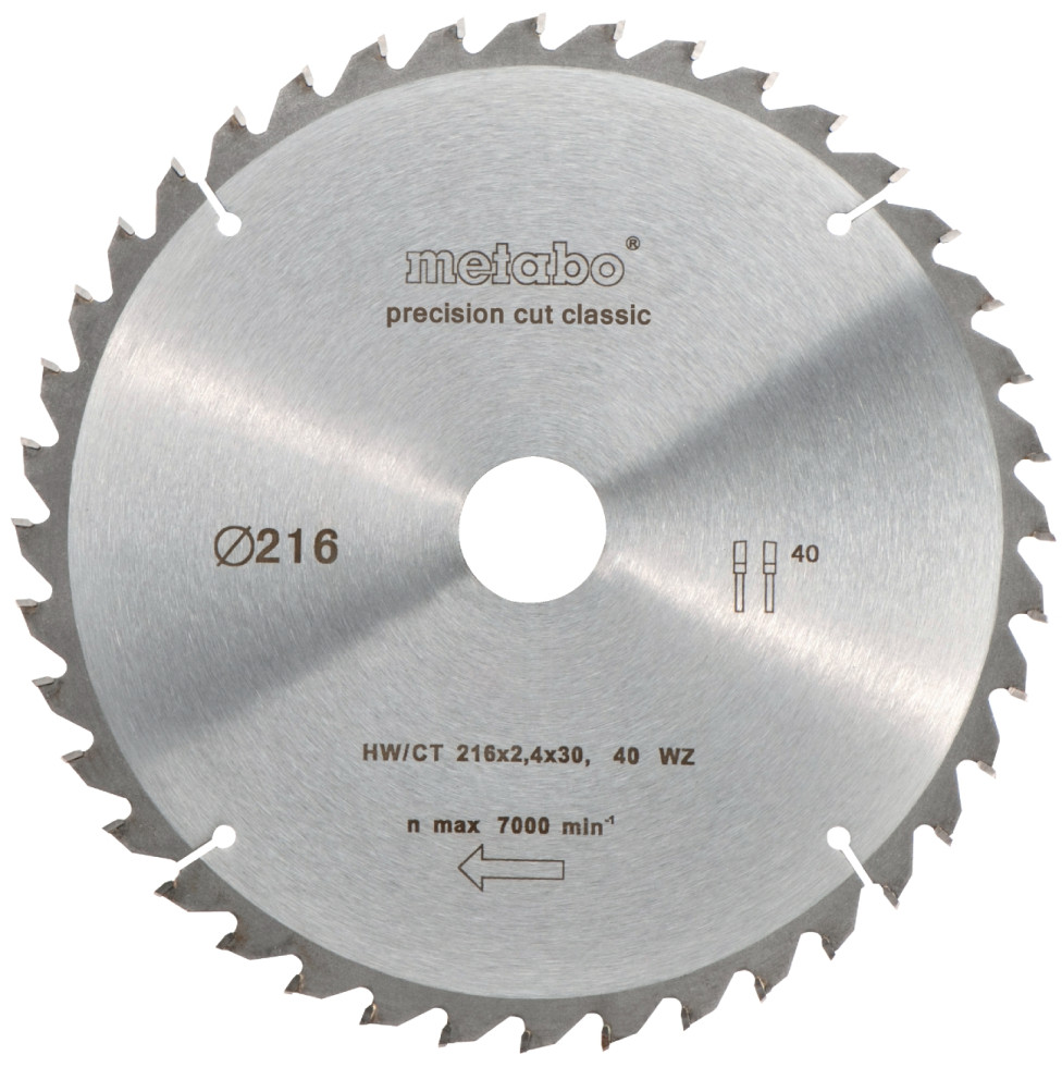 Metabo Kreissägeblatt precision cut wood classic Ø 216 mm Bohrung Ø 30 mm