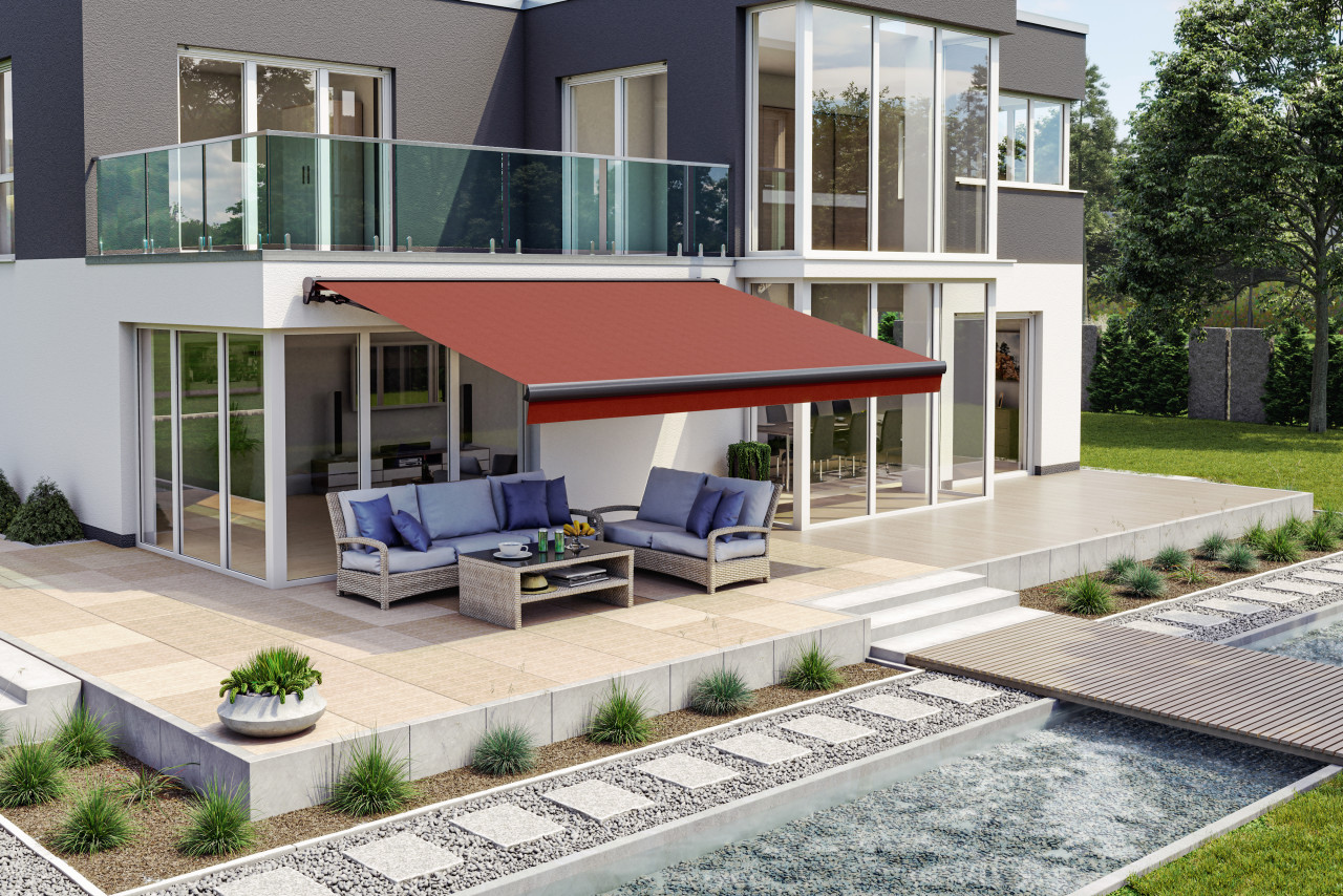 Wismar Halbkassettenmarkise bordeaux