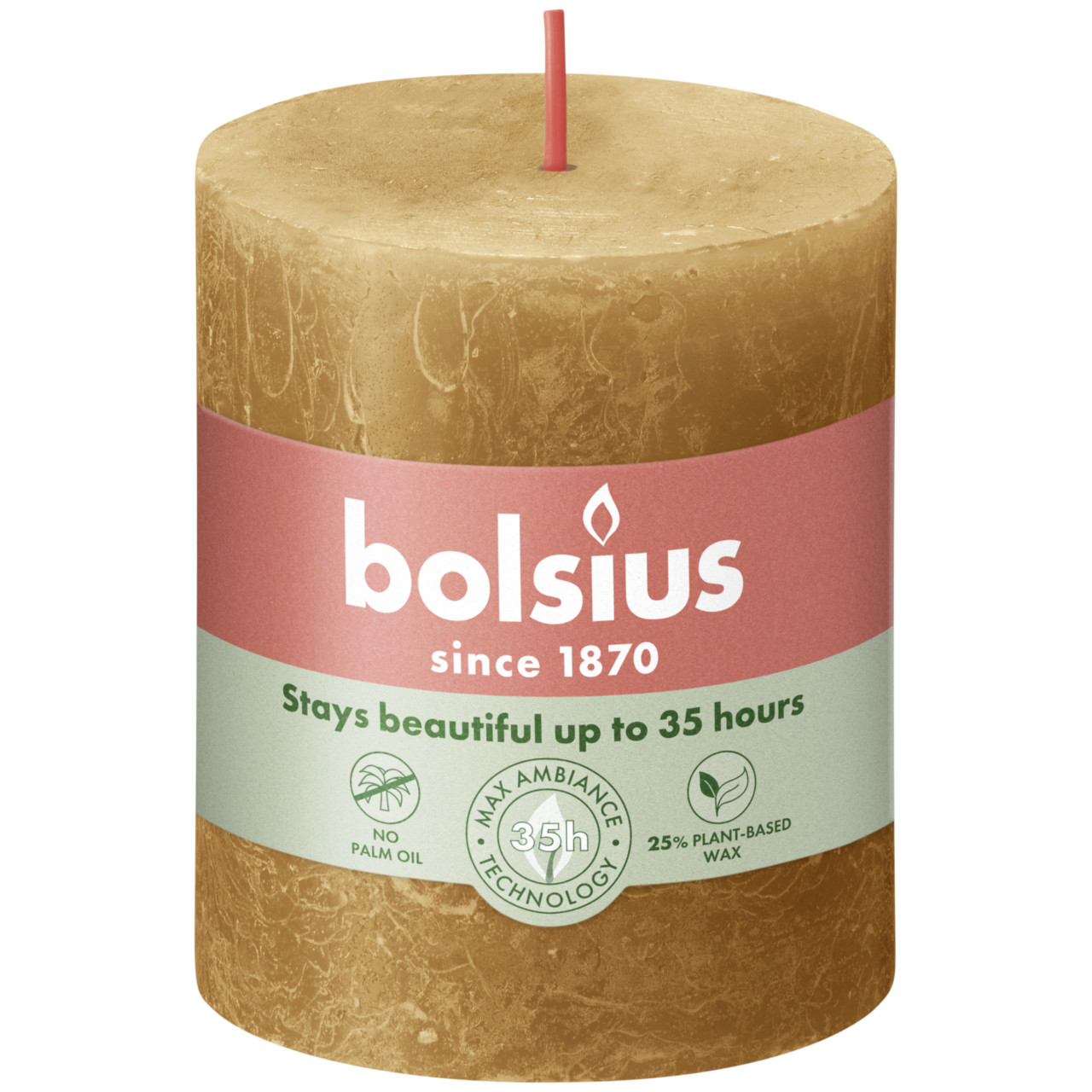 Bolsius Rustik Stumpenkerze 80/68 mm Gewürzbraun