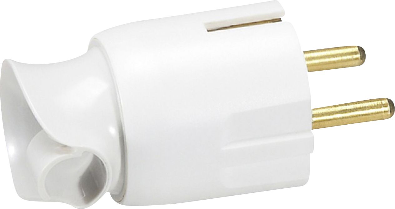 LEGRAND Schutzkontakt-Stecker Knickschutz drehbar weiß