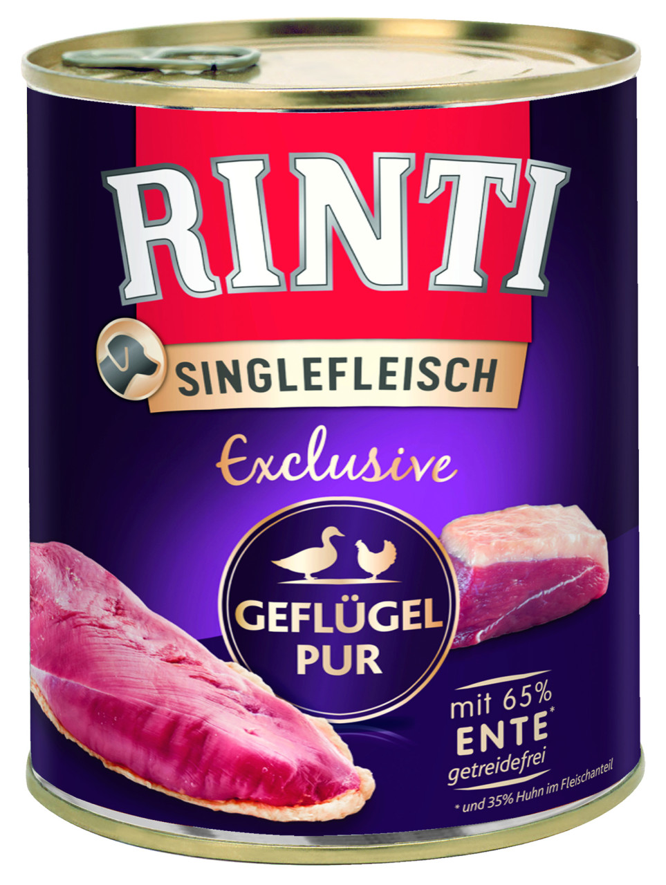 Rinti Singlefleisch Exclusive Hundenassfutter Adult getreidefrei 800 g Geflügel
