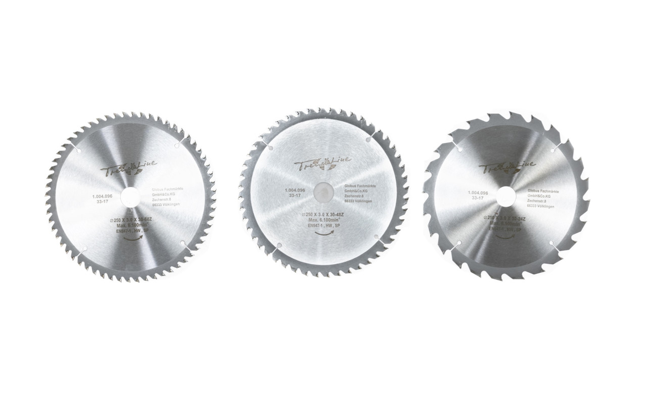 TrendLine HM-Kreissägeblätter Ø 250 mm Bohrung Ø 30 mm 3-teilig