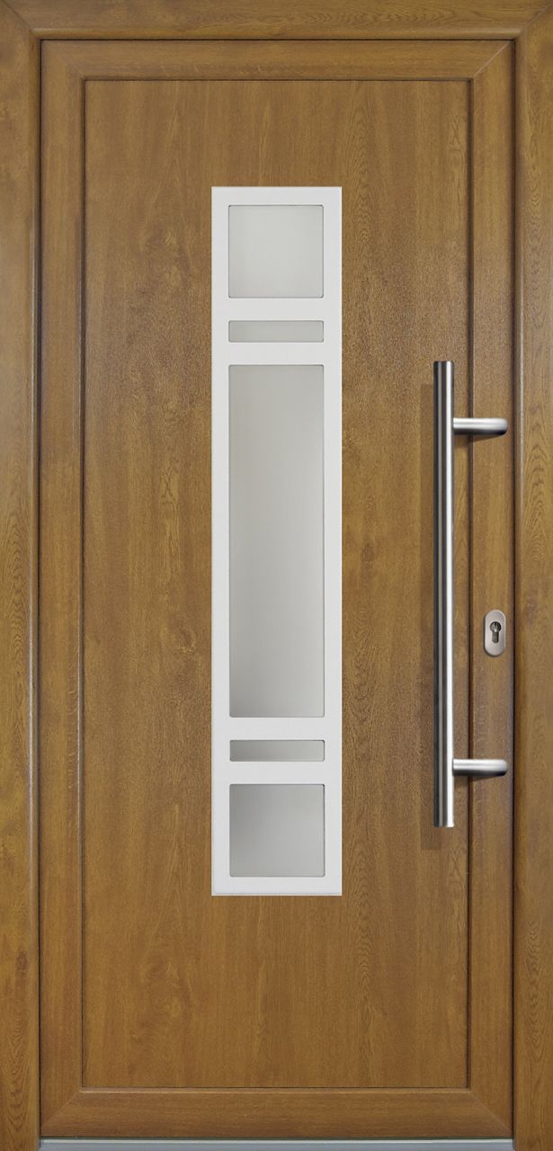 Meeth Haustür Signum PVC Exclusiv PVC Modell 83 98 x 200 cm, DIN rechts, Golden Oak