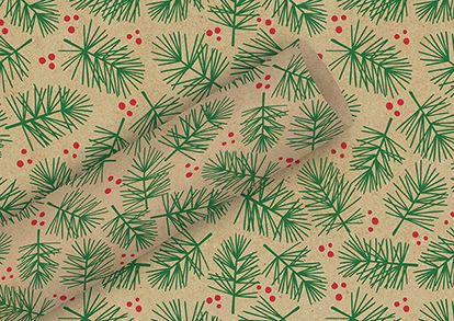 Braun & Company Geschenkpapier By Nature Kraft WH-Zweig rot 2 m x 70 cm