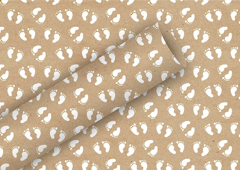 Braun & Company Geschenkpapier natur weiß 2 m x 70 cm