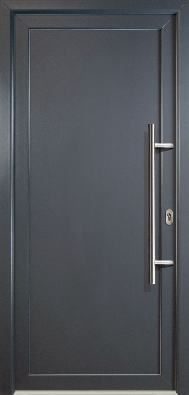 Meeth Haustür Signum PVC Exclusiv PVC Modell 01 98 x 208 cm, DIN rechts, weiß/titan