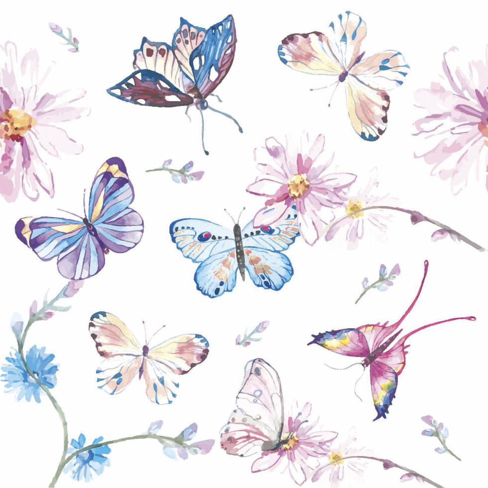 Duni Servietten Butterflies 33 x 33 cm - 20er Pack