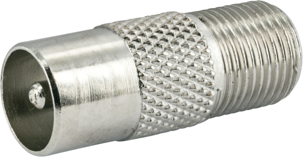 Schwaiger Koaxial Adapter UEST9330 531 silber, 1x F Buchse / 1x IEC Stecker