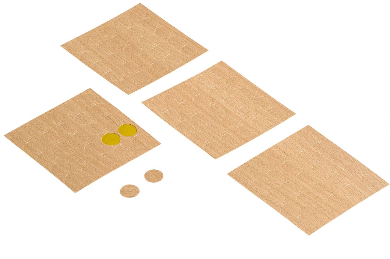 Hettich Möbelpflaster buchefarben Ø 14 mm, 100 Stück