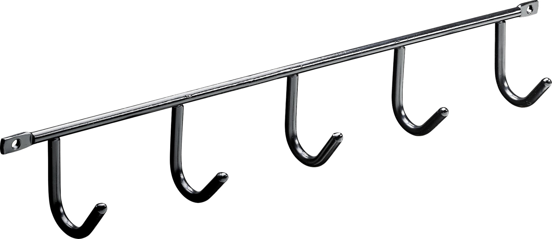 Hettich Garderobenleiste 5 Haken Stahl 35 x 5,2 x 3,5 cm schwarz