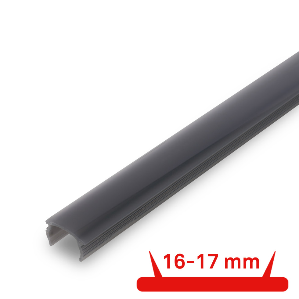 PC Profil Diffusor für Akustikpaneele Kunstoff 130 cm Rauchglas Optik 16-17 mm