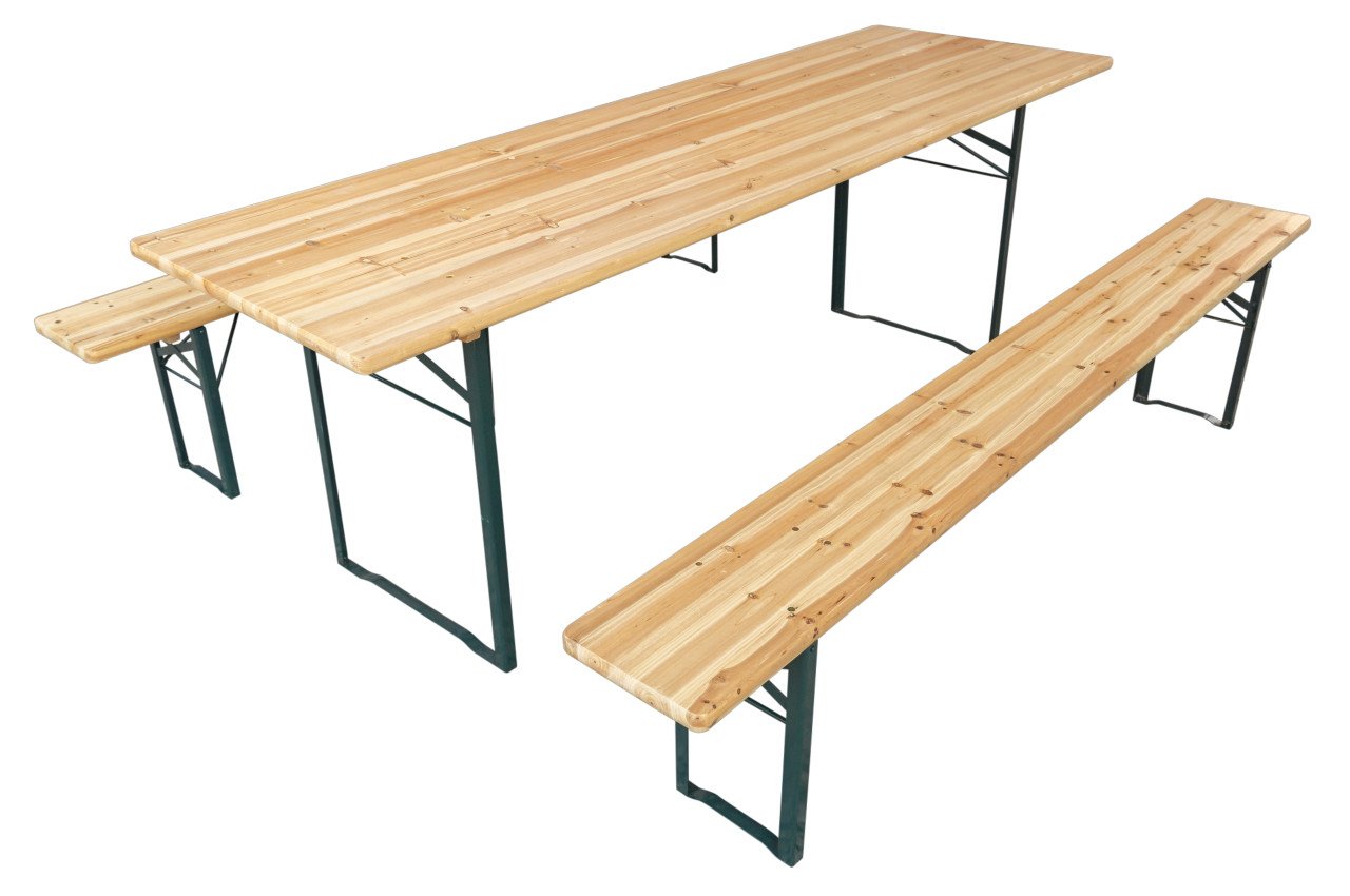 Bierzeltgarnitur 220 x 70 cm natur, 3 teilig