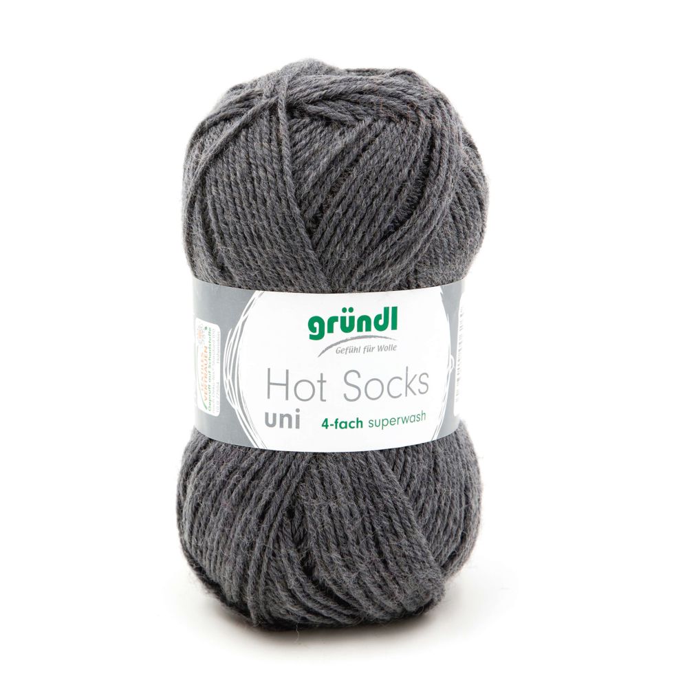 Gründl Wolle Hot Socks uni 50 g anthrazit