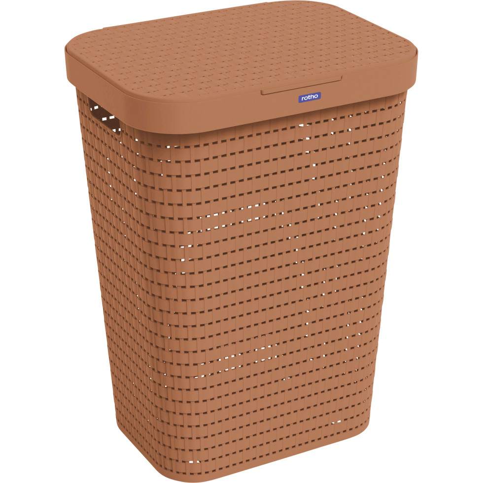 Rotho Wäschesammler Country 55 L coral clay