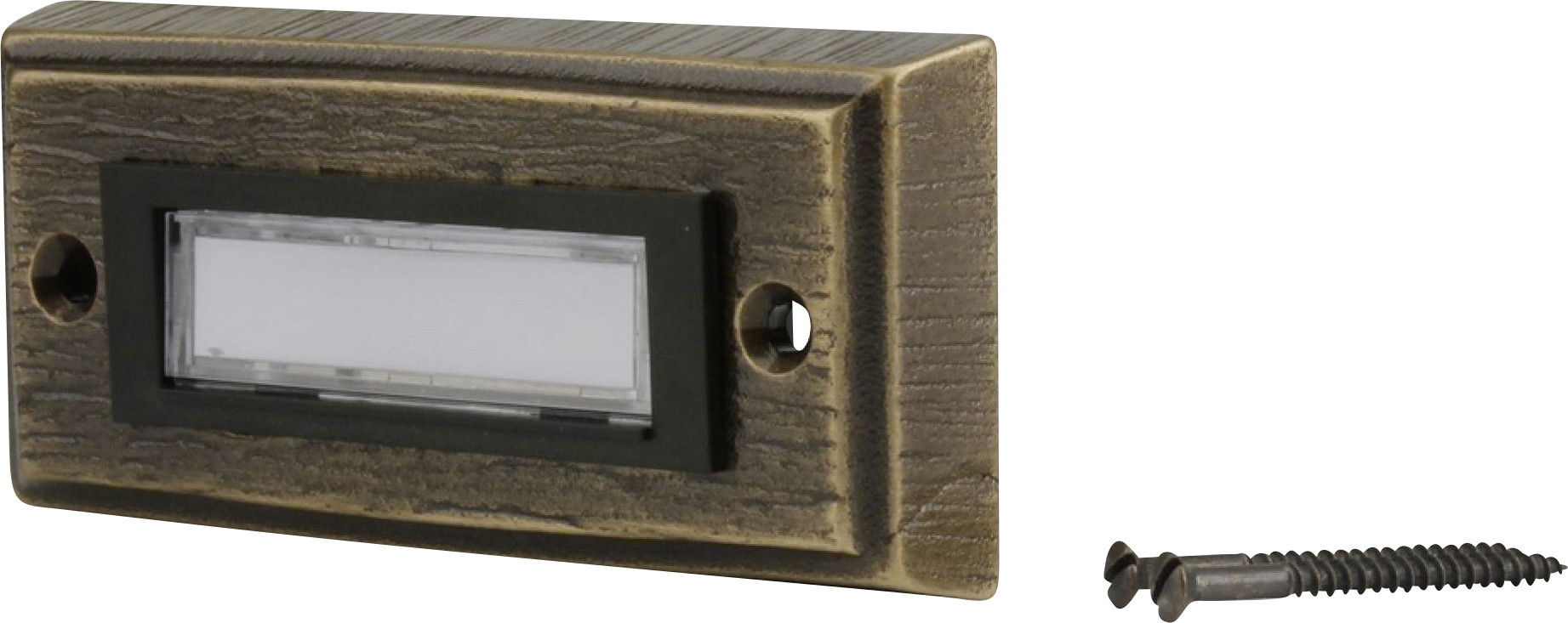 Unitec Klingel-Taster 1-fach Aufputz eckig mit Namensschild bronzeguss