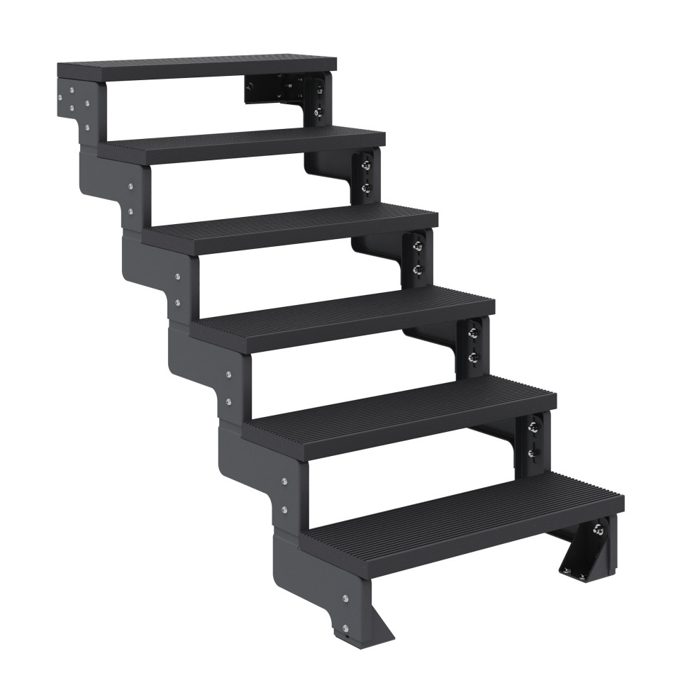 Dolle Außentreppe Trimax Gardentop 6 Stufen 80 cm ohne Geländer anthrazit