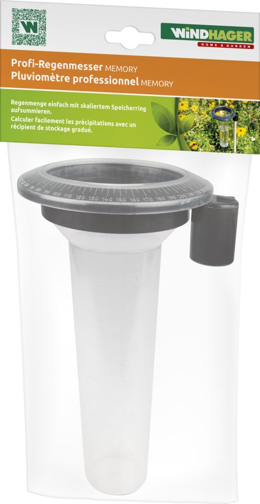 Windhager Regenmesser Memory 24 cm, transparent