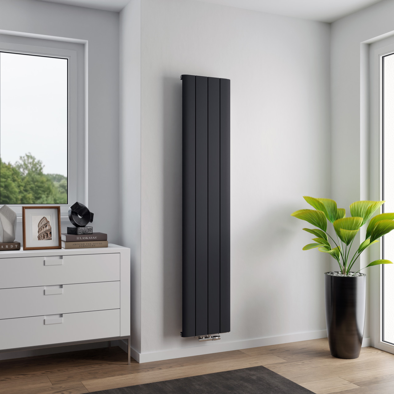 Ximax Design-Heizkörper Trigo 180 x 37,5 cm 768 Watt anthrazit Struktur