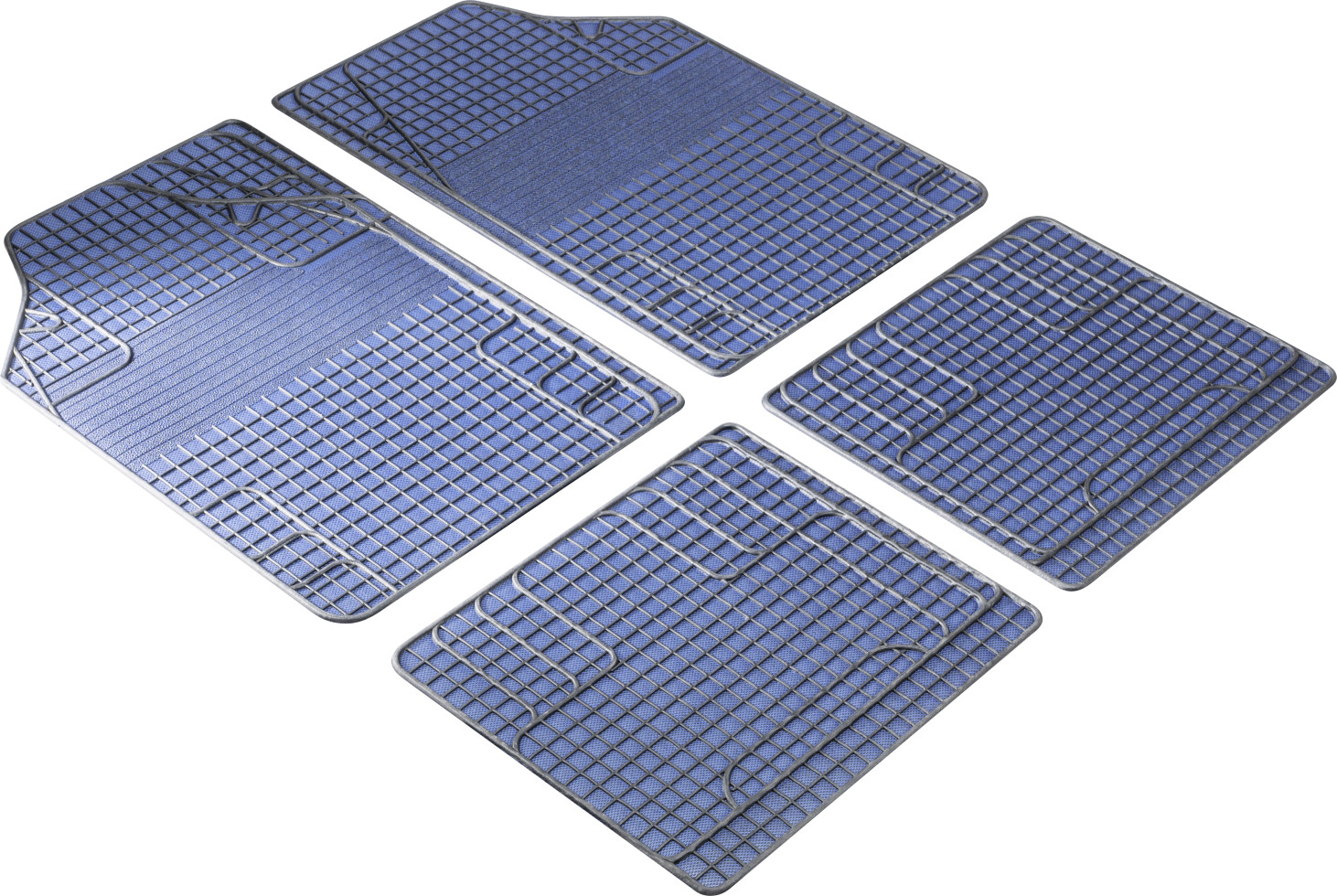 Walser Universal Fußmatten Gummi New Style Komplett-Set blau