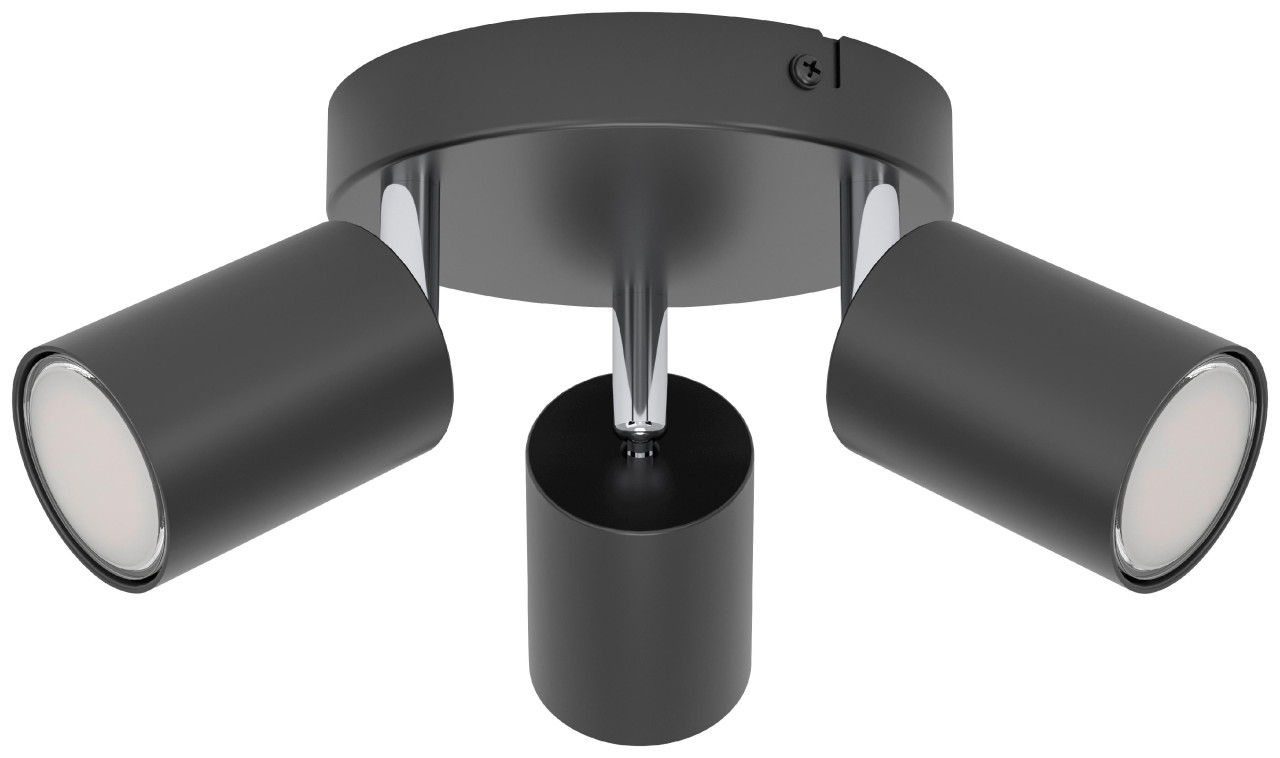 Eglo 3er Spot Rondell Reciso-E schwarz Ø 14 cm