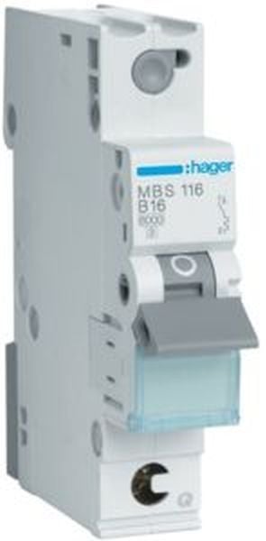 Hager Leitungsschutzschalter B 16A 1-polig MBS116 QuickConnect
