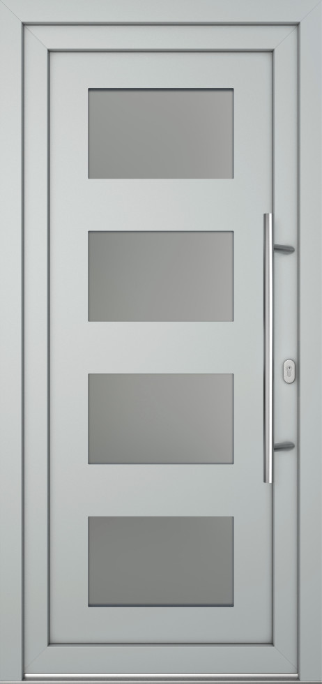 Meeth Haustür Optimal Pro PVC Modell 101 98 x 208 cm DIN Rechts weiß/lichtgrau