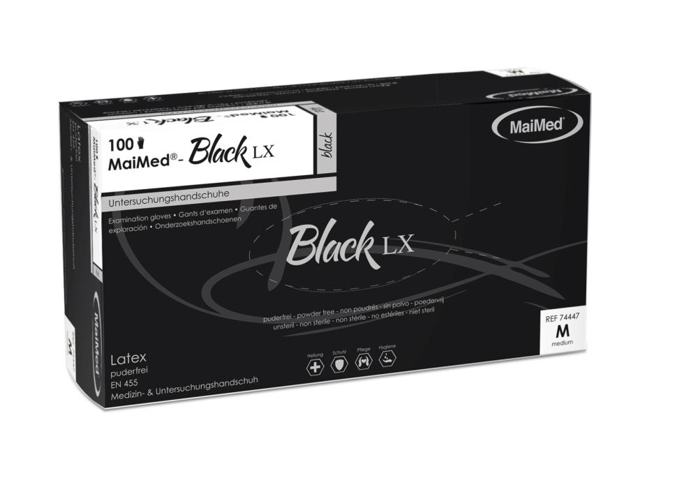 MaiMed Einmalhandschuhe Black Latex Größe S