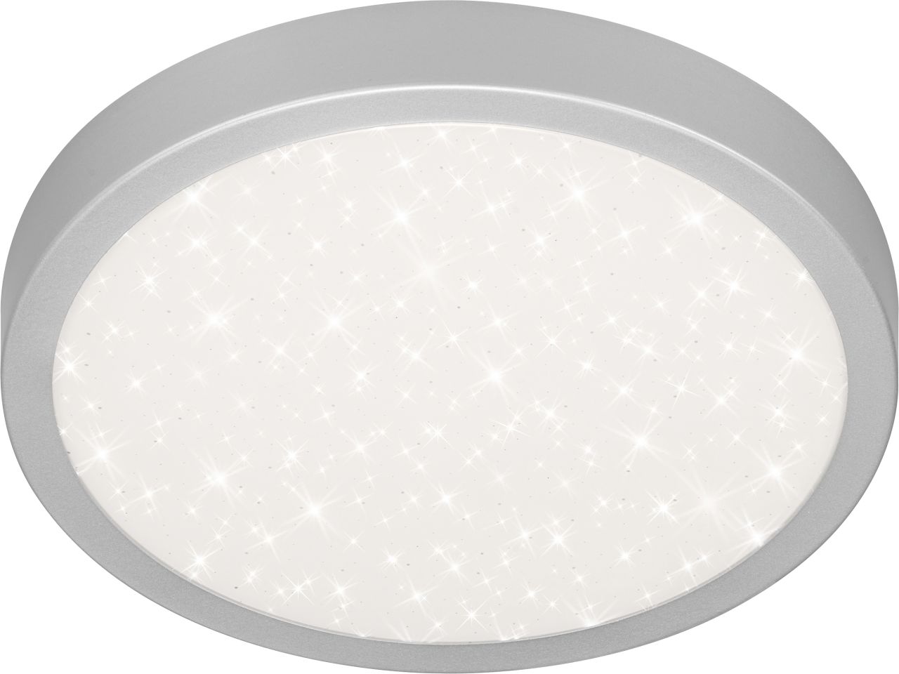 Di-Ka LED Deckenleuchte Runa mit Sternencover Metallrahmen silberfarbig