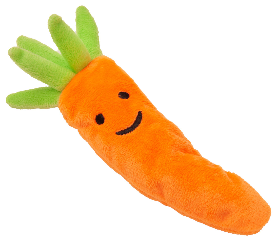 Aumüller Katzenspielzeug Kissen Karotte mit Baldrian 17 cm orange/grün