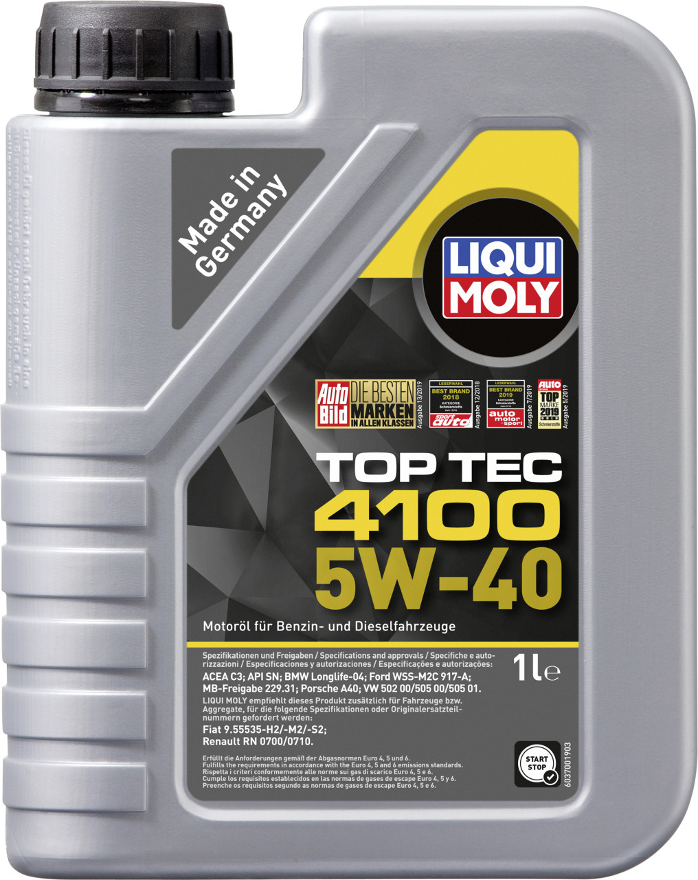Liqui Moly Motoröl Top Tec 4100 SAE 5W-40 1 L