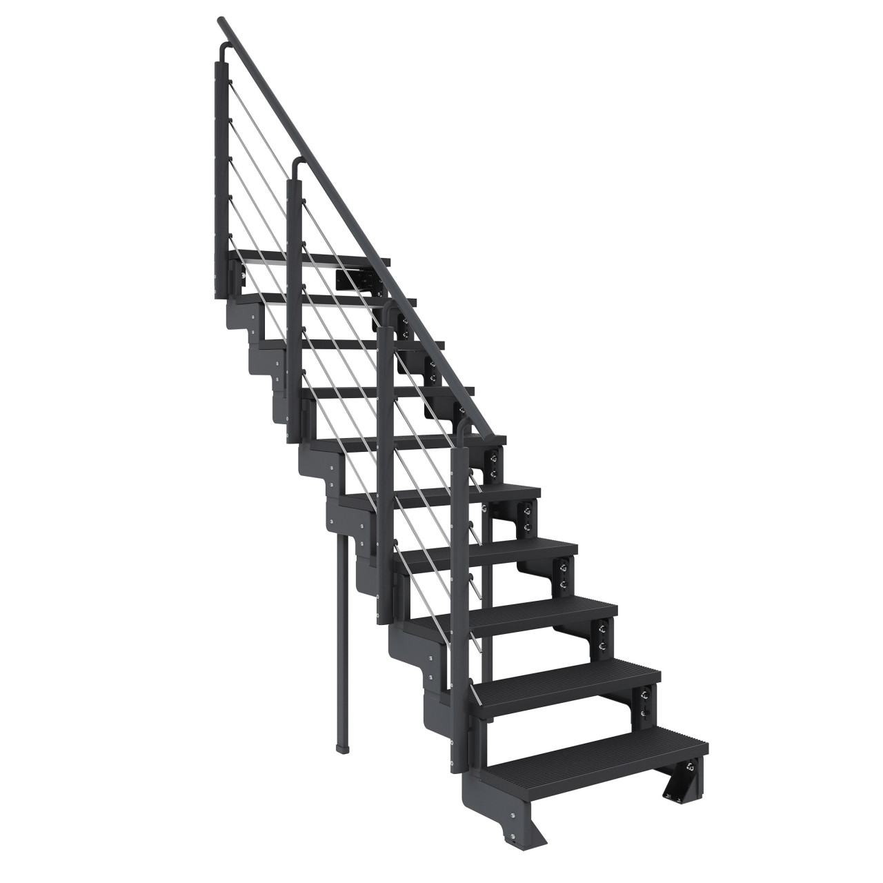 Dolle Außentreppe Trimax Gardentop 10 Stufen 80 cm inkl. einseitigem Geländer anthrazit