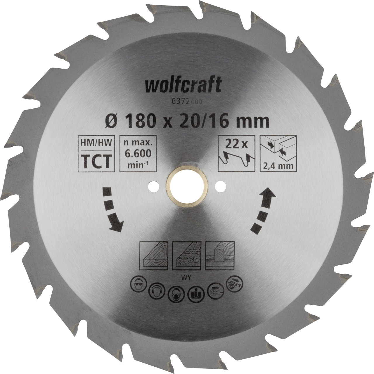 Wolfcraft Kreissägeblatt Serie grün Ø 180 mm Bohrung Ø 20 mm