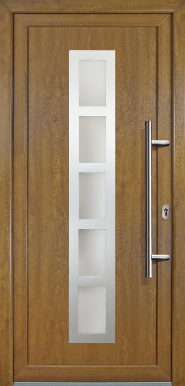 Meeth Haustür Signum PVC Exclusiv PVC Modell 51 98 x 208 cm, DIN rechts, Golden Oak